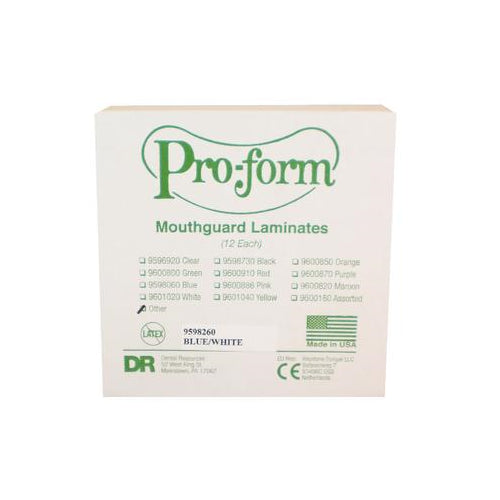 Keystone 9598260 ProForm Mouthguard Laminates Dual Color Blue/White 12/Pk Keystone 9598260 ProForm Mouthguard Laminates Dual Color Blue/White 12/Pk